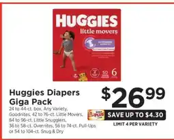 ShopRite Huggies Diapers Giga Pack offer