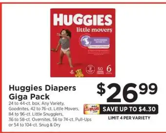 ShopRite Huggies Diapers Giga Pack offer