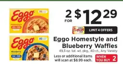 ShopRite Eggo Homestyle and Blueberry Waffles offer