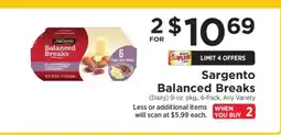 ShopRite Sargento Balanced Breaks offer