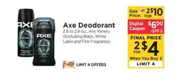 ShopRite AXE Deodorant offer