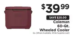 ShopRite Coleman 60-Qt. Wheeled Cooler offer