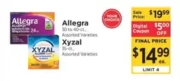 ShopRite Allegra/Xyzal offer