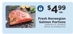 ShopRite Fresh Norwegian Salmon Portions offer