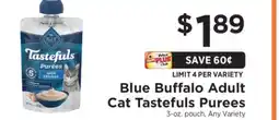 ShopRite Blue Buffalo Adult Cat Tastefuls Purees offer