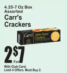 SuperFresh Carr's Crackers offer