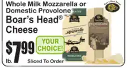 SuperFresh Whole Milk Mozzarella or Domestic Provolone Boar's Head Cheese offer