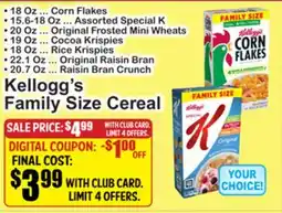 SuperFresh Kellogg's Family Size Cereal offer