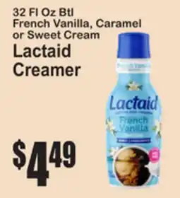 SuperFresh 32 Fl Oz Btl French Vanilla, Caramel or Sweet Cream Lactaid Creamer offer