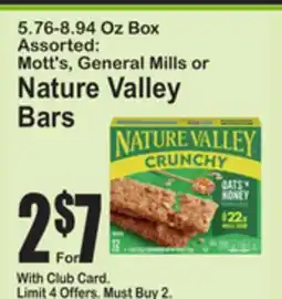 SuperFresh Mott's, General Mills or Nature Valley Bars offer