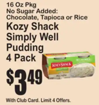 SuperFresh Kozy Shack Simply Well Pudding offer