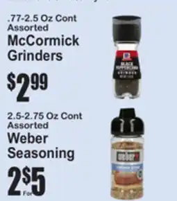 SuperFresh 77-2.5 Oz Cont Assorted McCormick Grinders, 2.5-2.75 Oz Cont Assorted Weber Seasoning offer