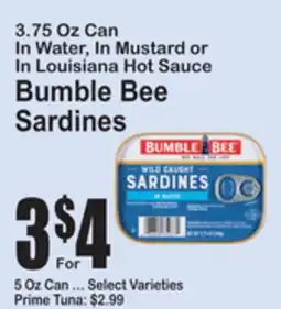 SuperFresh Bumble Bee Sardines offer
