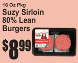 SuperFresh Suzy Sirloin 80% Lean Burgers offer