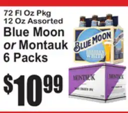 SuperFresh 72 Fl Oz Pkg 12 Oz Assorted Blue Moon or Montauk 6 Packs offer