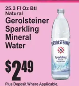 SuperFresh 25.3 Fl Oz Btl Natural Gerolsteiner Sparkling Mineral Water offer