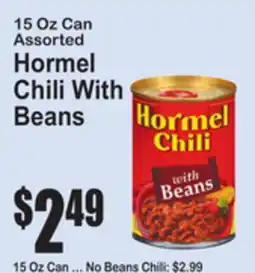 SuperFresh 15 Oz Can Assorted Hormel Chili With Beans offer