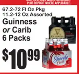 SuperFresh 67.2-72 Fl Oz Pkg 11.2-12 Oz Assorted Guinness or Carib 6 Packs offer