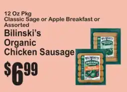 SuperFresh Bilinski's Organic Chicken Sausage offer