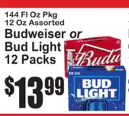 SuperFresh Budweiser or Bud Light 12 Packs offer