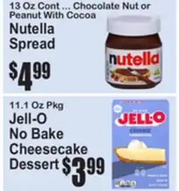 SuperFresh Nutella Spread, Jell-O No Bake Cheesecake Dessert offer