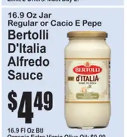 SuperFresh Bertolli D'Italia Alfredo Sauce offer