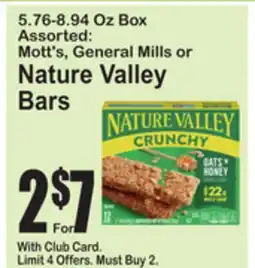 SuperFresh 5.76-8.94 Oz Box Assorted: Mott's, General Mills or Nature Valley Bars offer