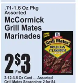 SuperFresh Assorted McCormick Grill Mates Marinades offer