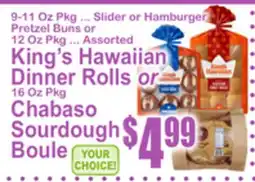 SuperFresh King's Hawaiian Dinner Rolls or Chabaso Sourdough Boule offer