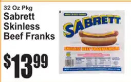 SuperFresh Sabrett Skinless Beef Franks offer