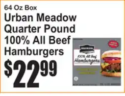 SuperFresh 64 Oz Box Urban Meadow Quarter Pound 100% All Beef Hamburgers offer