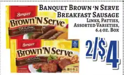 Trade Fair Supermarket Banquet Brown 'N Serve Breakfast Sausage offer