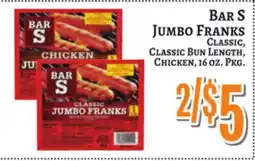 Trade Fair Supermarket BAR S JUMBO FRANKS offer