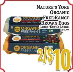 Trade Fair Supermarket Nature's Yoke Organic FREE RANGE BROWN EGGS offer