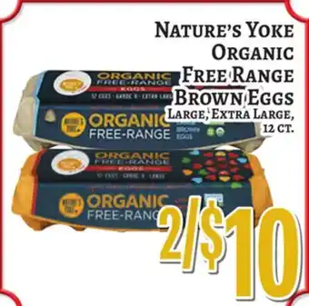 Trade Fair Supermarket Nature's Yoke Organic FREE RANGE BROWN EGGS offer