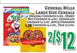 Trade Fair Supermarket GENERAL MILLS LARGE SIZE CEREALS offer