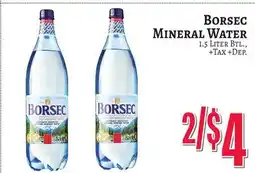 Trade Fair Supermarket BORSEC MINERAL WATER offer