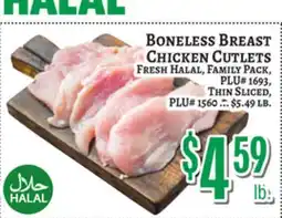 Trade Fair Supermarket BONELESS BREAST CHICKEN CUTLETS offer