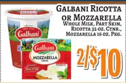 Trade Fair Supermarket Galbani Ricotta or Mozzarella offer