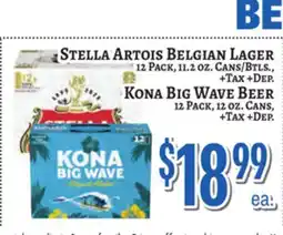 Trade Fair Supermarket Stella Artois Belgian Lager , Kona Big Wave Beer offer