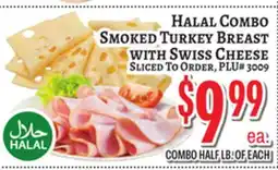 Trade Fair Supermarket Halal Combo Smoked Turkey Breast with Swiss Cheese offer