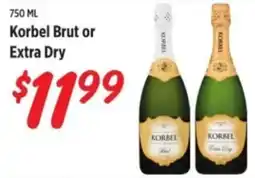 Rouses Korbel Brut or Extra Dry offer