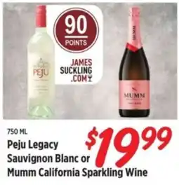 Rouses Peju Legacy Sauvignon Blanc or Mumm California Sparkling Wine offer