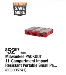 The Home Depot Milwaukee PACKOUT 11-Compartment Impact Resistant Portable Small Parts Organizer offer