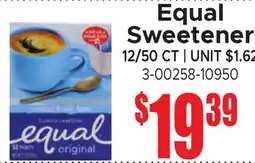 Jetro Equal Sweetener offer