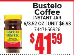 Jetro Bustelo Coffee INSTANT JAR offer