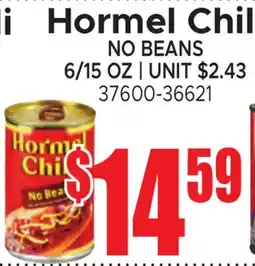 Jetro Hormel Chili NO BEANS offer