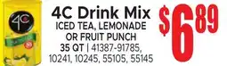 Jetro 4C Drink Mix ICED TEA, LEMONADE OR FRUIT PUNCH offer