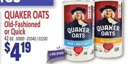 Jetro QUAKER OATS Old-Fashioned or Quick offer