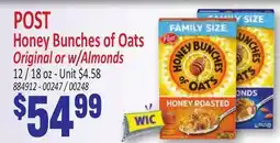 Jetro POST Honey Bunches of Oats Original or w/Almonds offer